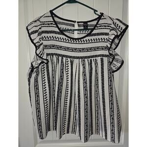 Emery Rose Flutter Sleeve Top XL